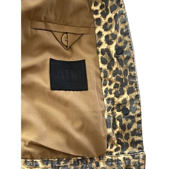 ATM Anthony Thomas Melillo Woman's Sz XS Leopard Print Denim Button Down Jacket - Picture 11 of 13